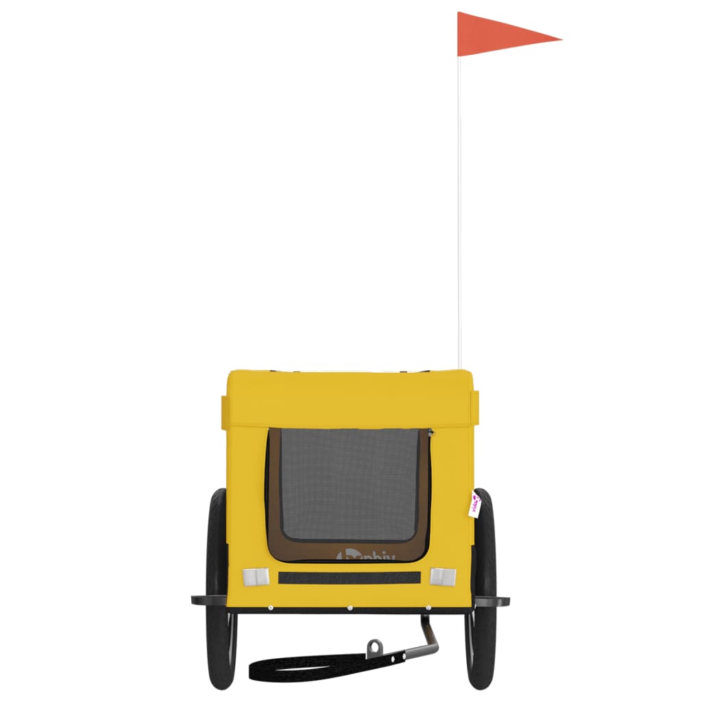 vidaXL Τρέιλερ Ποδηλάτου Κατοικίδιων Κίτρινο/ΜαύροOxford/Σίδηρο