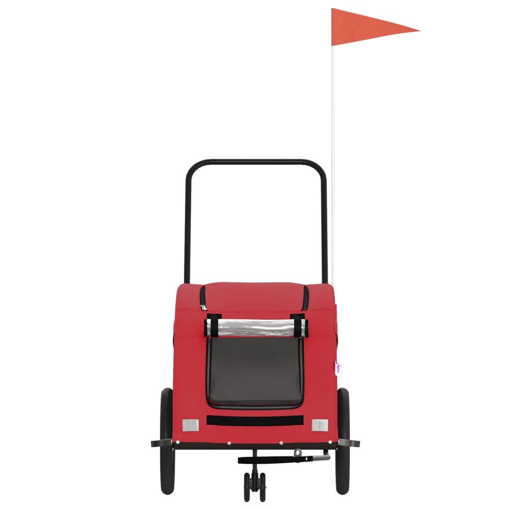 vidaXL Τρέιλερ Ποδηλάτου Κατοικίδιων Κόκκινο Ύφασμα Oxford/Σίδηρο