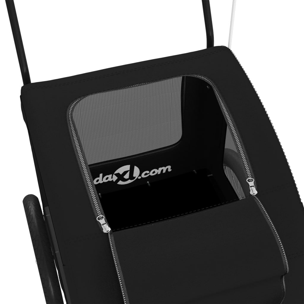 vidaXL Τρέιλερ Ποδηλάτου Κατοικίδιων Μαύρο Ύφασμα Oxford/Σίδηρος