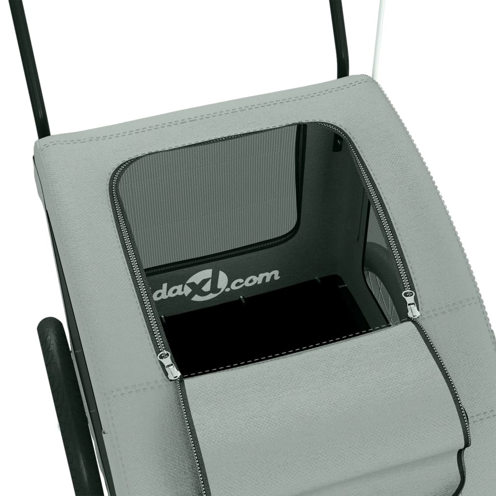 vidaXL Τρέιλερ Ποδηλάτου Κατοικίδιων Γκρι Ύφασμα Oxford/Σίδηρος