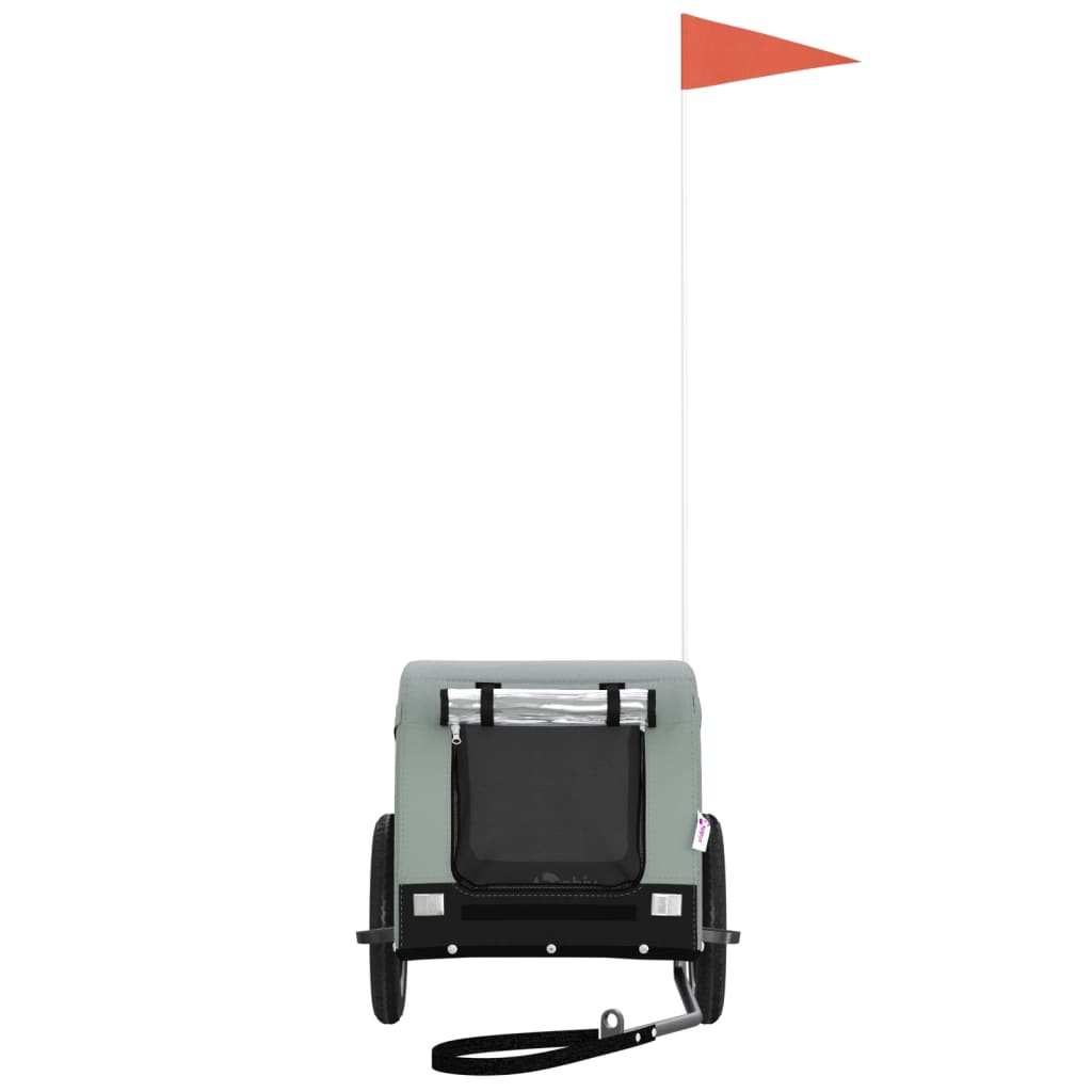 vidaXL Τρέιλερ Ποδηλάτου Κατοικίδιων Γκρι/Μαύρο Ύφασμα Oxford/Σίδηρος