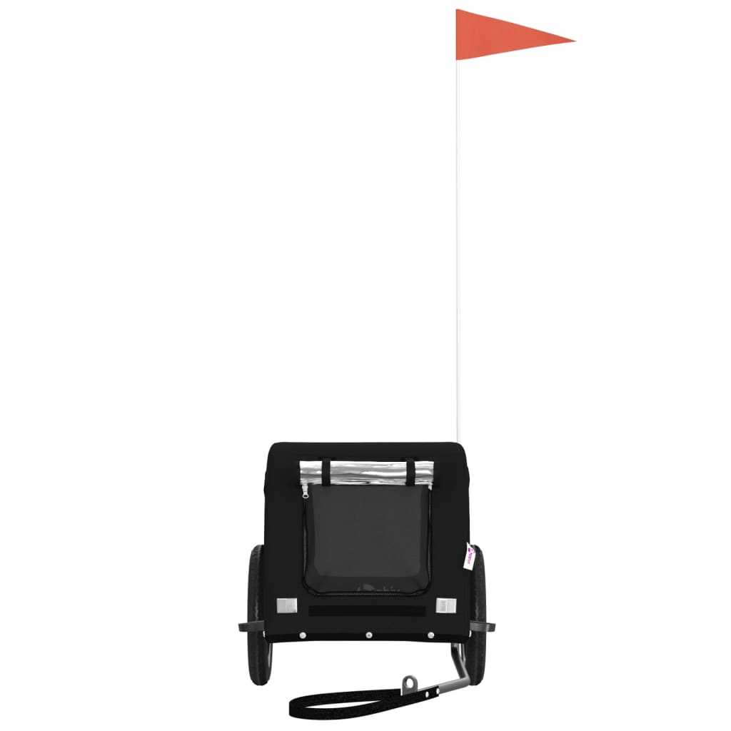 vidaXL Τρέιλερ Ποδηλάτου Κατοικίδιων Μαύρο Ύφασμα Oxford/Σίδηρος