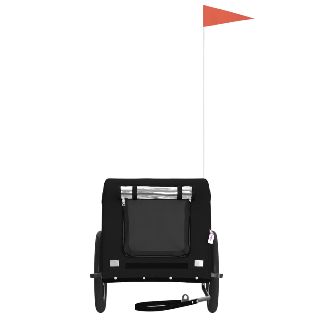 vidaXL Τρέιλερ Ποδηλάτου Κατοικίδιων Μαύρο Ύφασμα Oxford/Σίδηρος