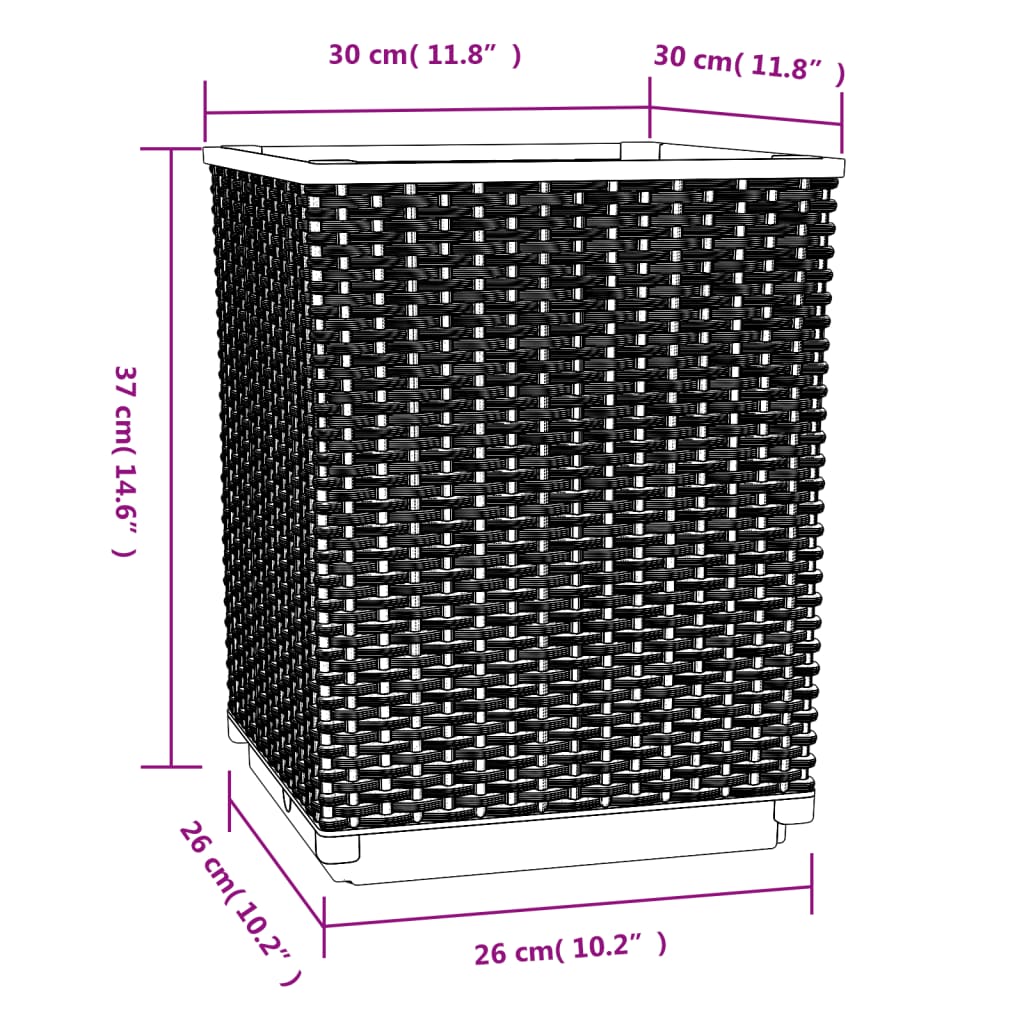 vidaXL Ζαρντινιέρες 4 τεμ. Καφέ 30 x 30 x 37 εκ. από Πολυπροπυλένιο