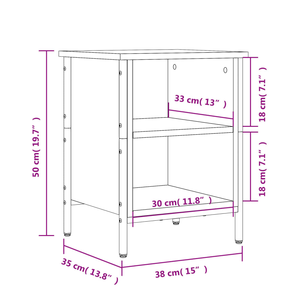 vidaXL Παπουτσοθήκη Καφέ Δρυς 38 x 35 x 50 εκ. από Επεξεργ. Ξύλο
