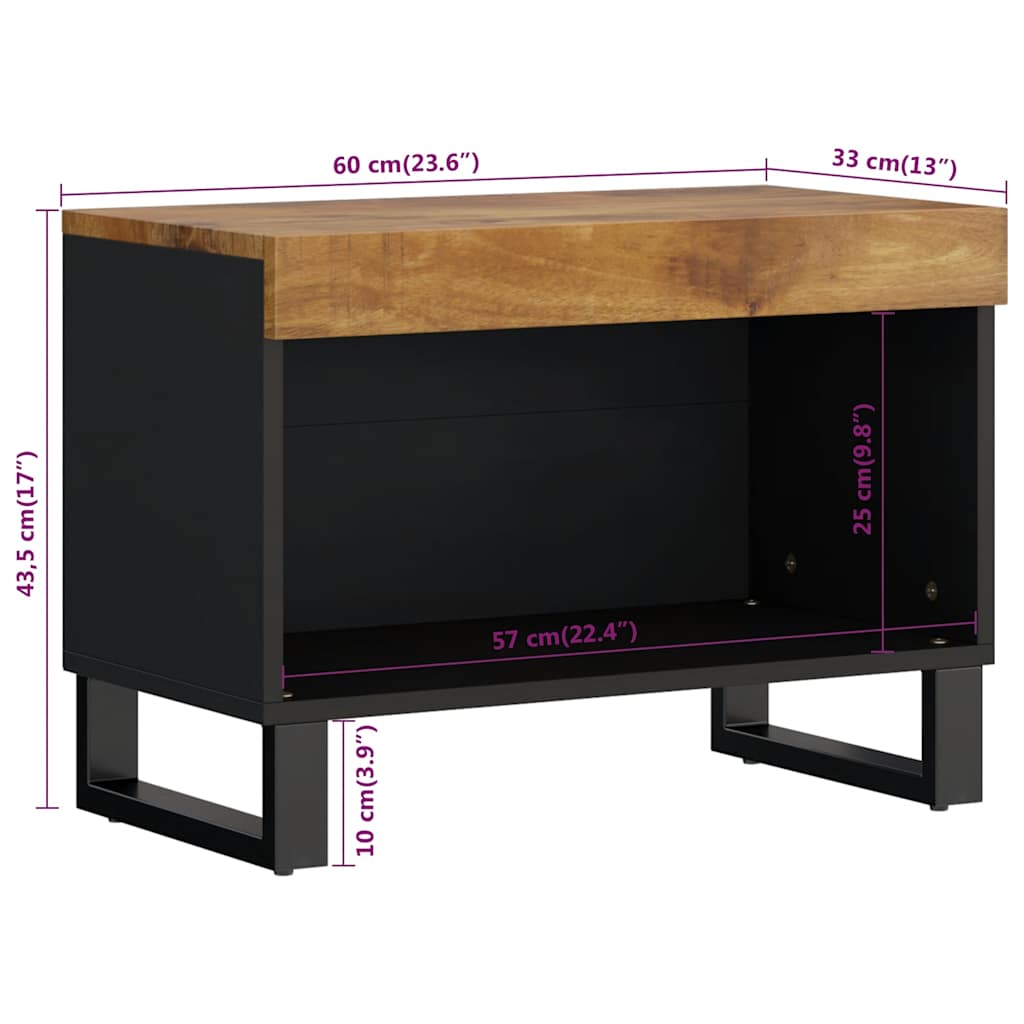 vidaXL Έπιπλο Τηλεόρασης 60 x 33 x 43,5 εκ. από Μασίφ Ξύλο Μάνγκο