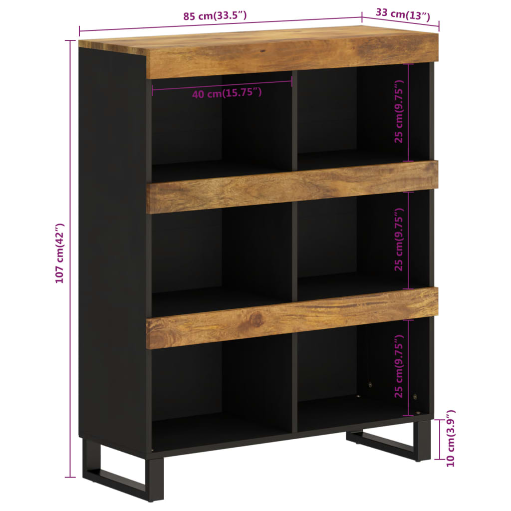 vidaXL Βοηθητικό Ντουλάπι 85 x 33 x 107 εκ. από Μασίφ Ξύλο Μάνγκο