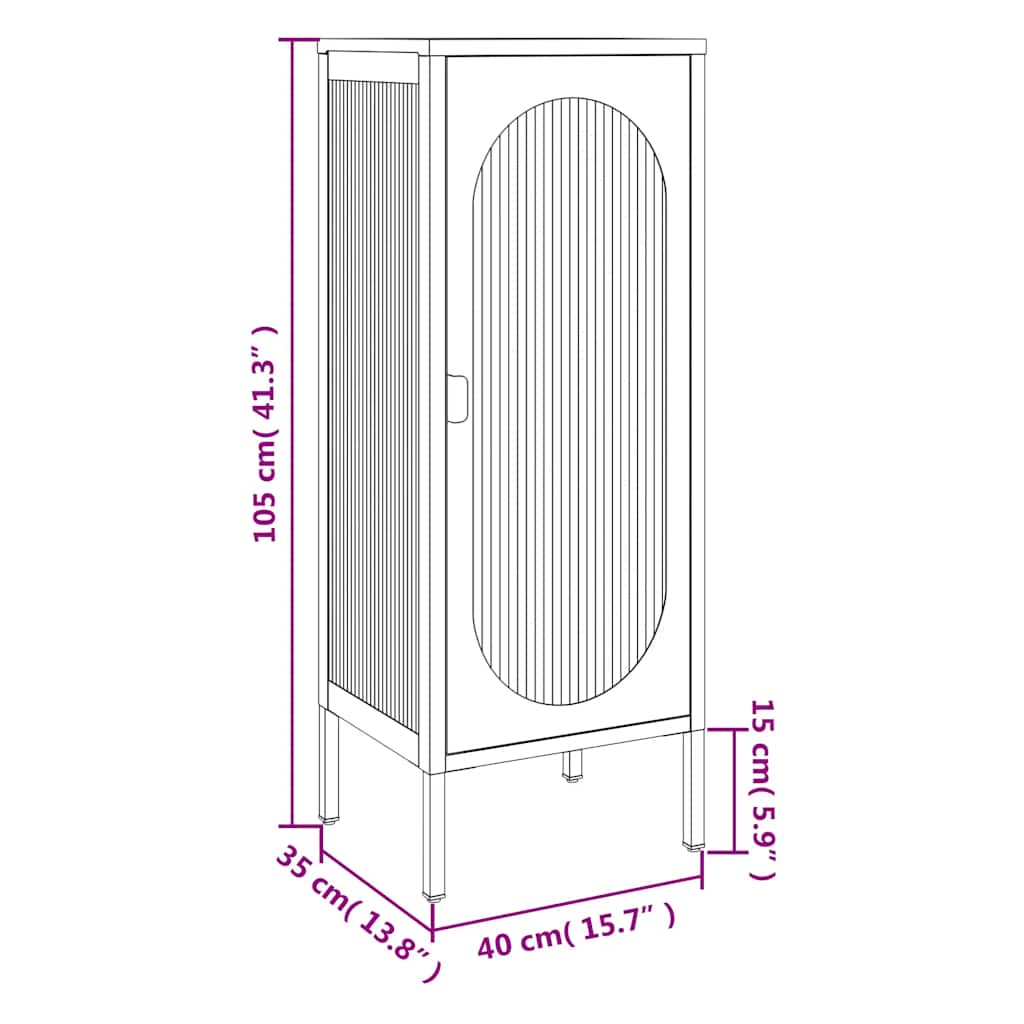 vidaXL Μπουφές Μαύρος 40 x 35 x 105 εκ. από Γυαλί και Ατσάλι