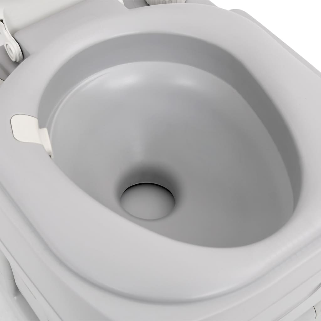 vidaXL Τουαλέτα Κάμπινγκ Φορητή Γκρι και Λευκό 22 + 12 Λίτρα από HDPE