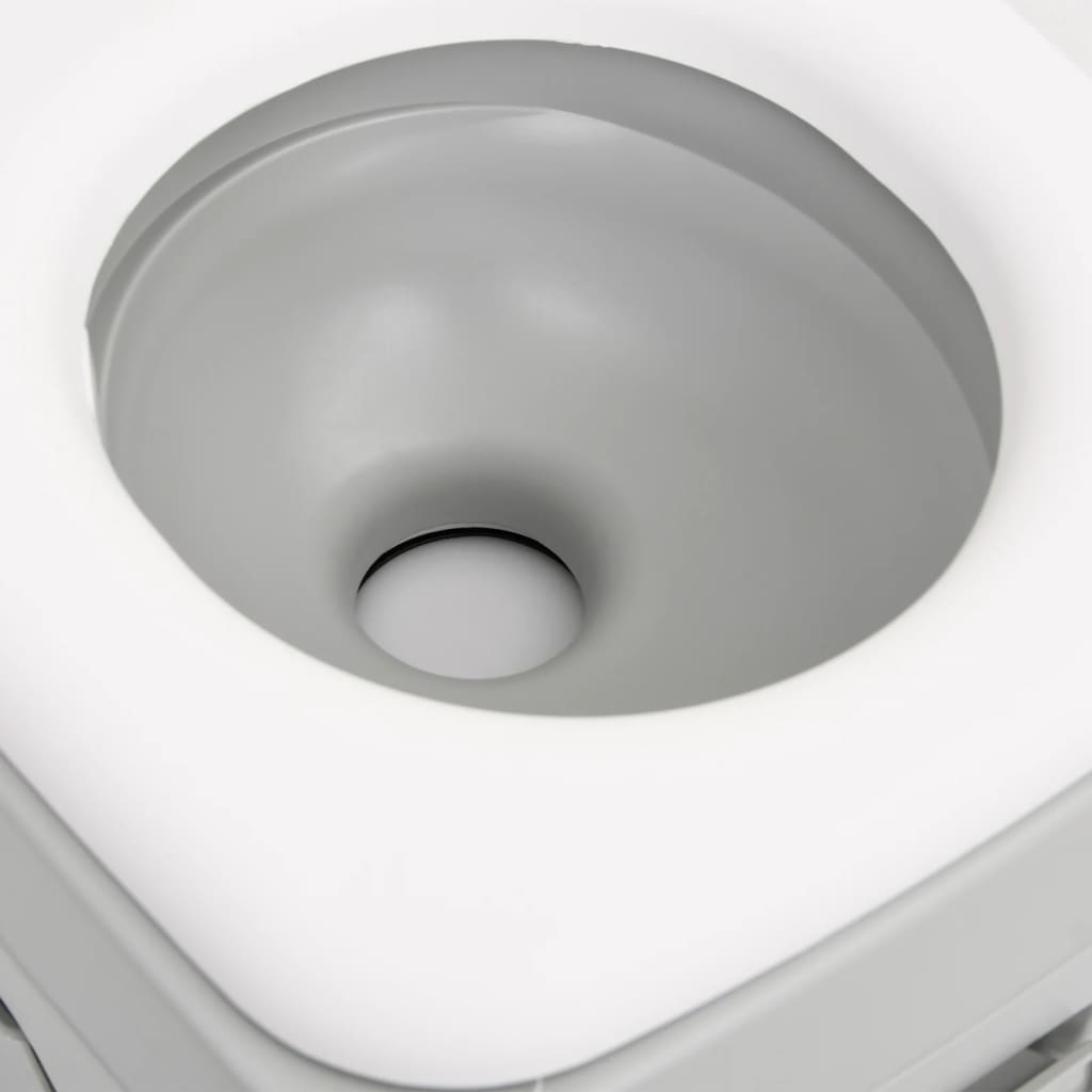 vidaXL Τουαλέτα Κάμπινγκ Φορητή Γκρι και Λευκό 15 + 10 Λίτρα από HDPE