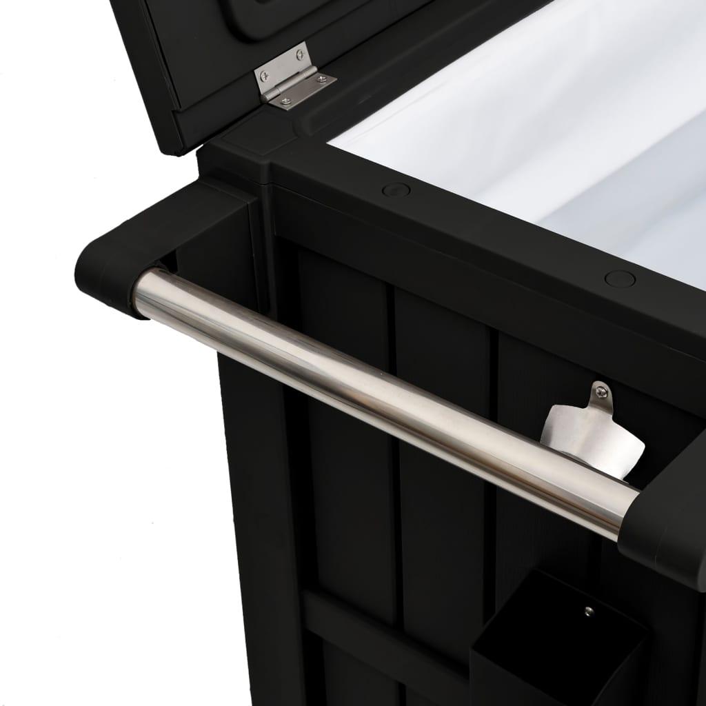 vidaXL Καρότσι Σερβιρίσματος 3-σε-1 Μαύρο από Πολυπροπυλένιο