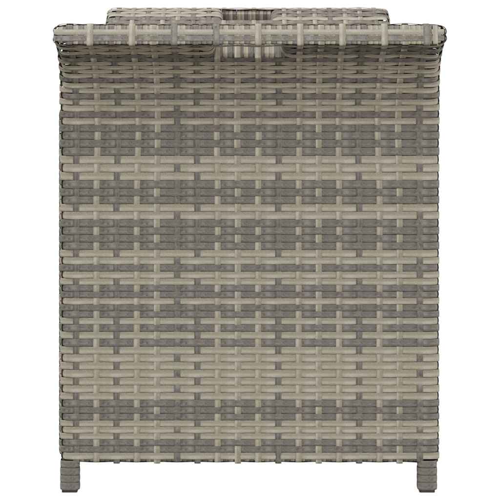 vidaXL Παγκάκι Κήπου με Μαξιλάρι Γκρι 116x46x57 εκ. από Συνθ. Ρατάν