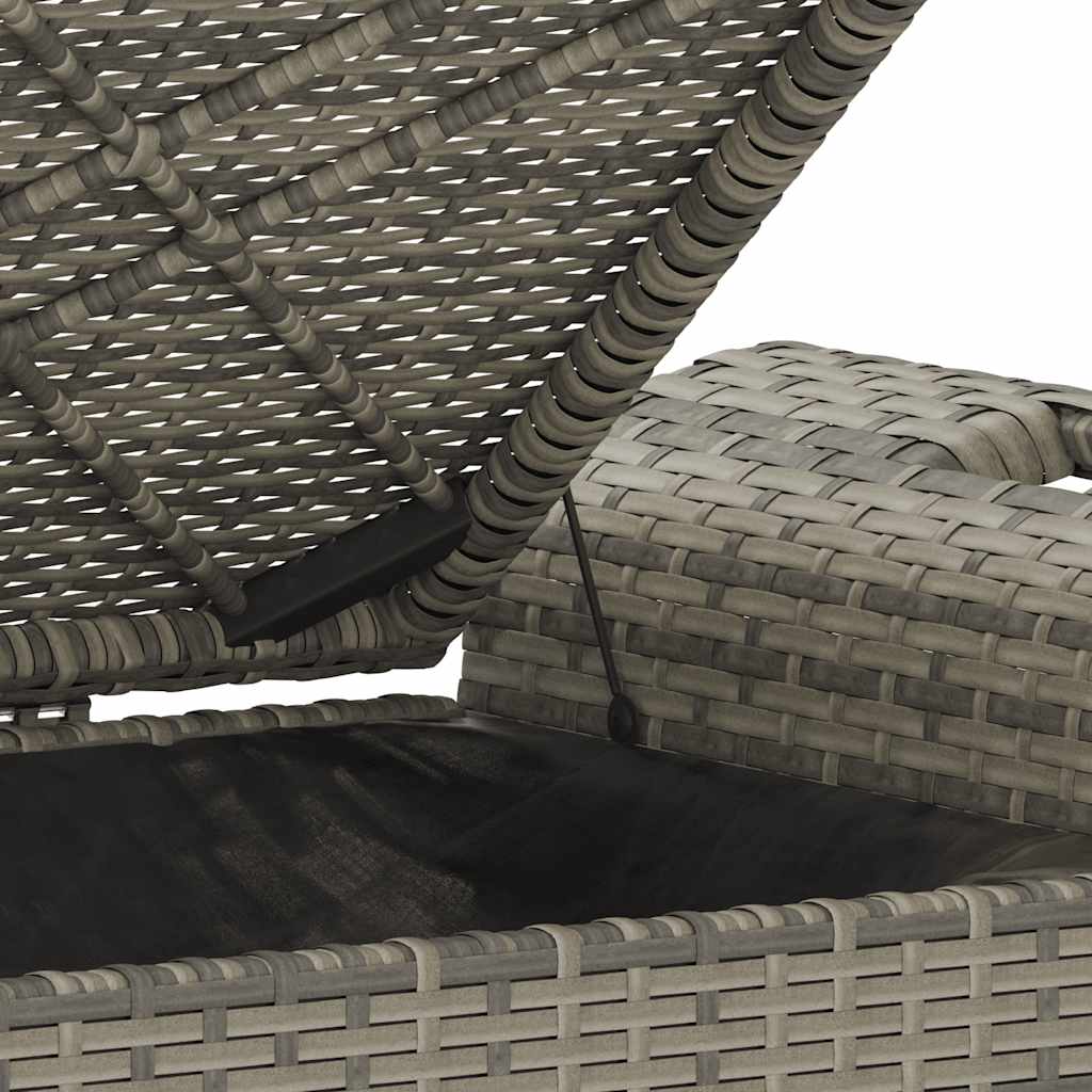 vidaXL Παγκάκι Κήπου με Μαξιλάρι Γκρι 116x46x57 εκ. από Συνθ. Ρατάν