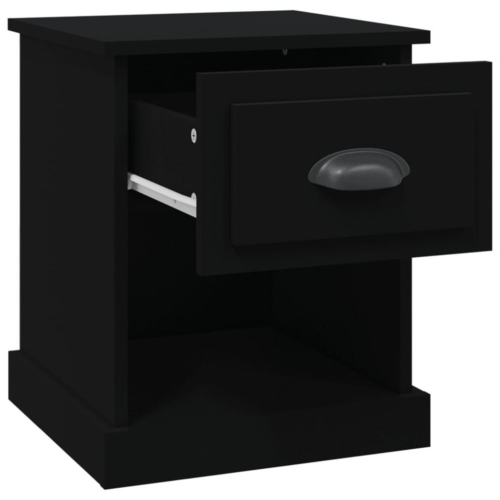 vidaXL Κομοδίνα 2 τεμ. Μαύρα 39 x 39 x 47,5 εκ. από Επεξεργασμένο Ξύλο