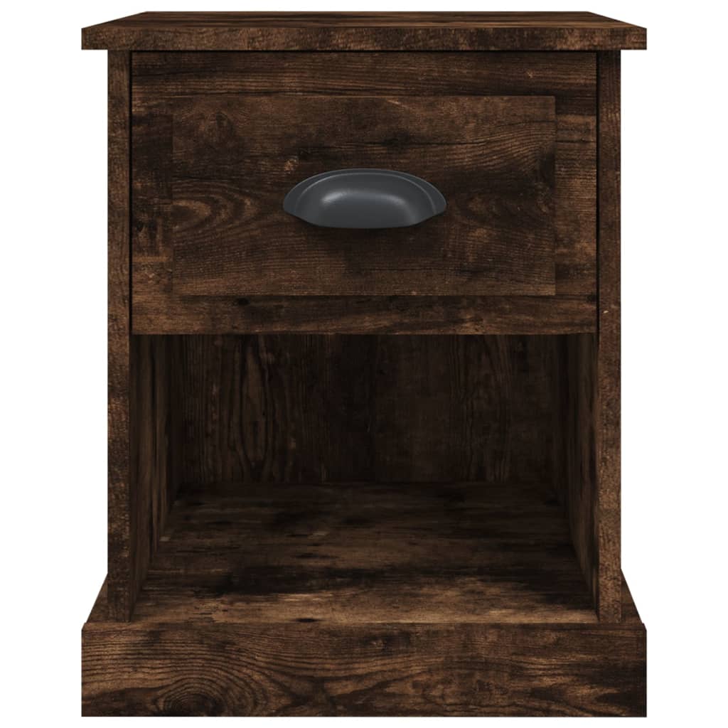 vidaXL Κομοδίνα 2 τεμ. Καπνιστή Δρυς 39x39x47,5 εκ. Επεξεργασμένο Ξύλο