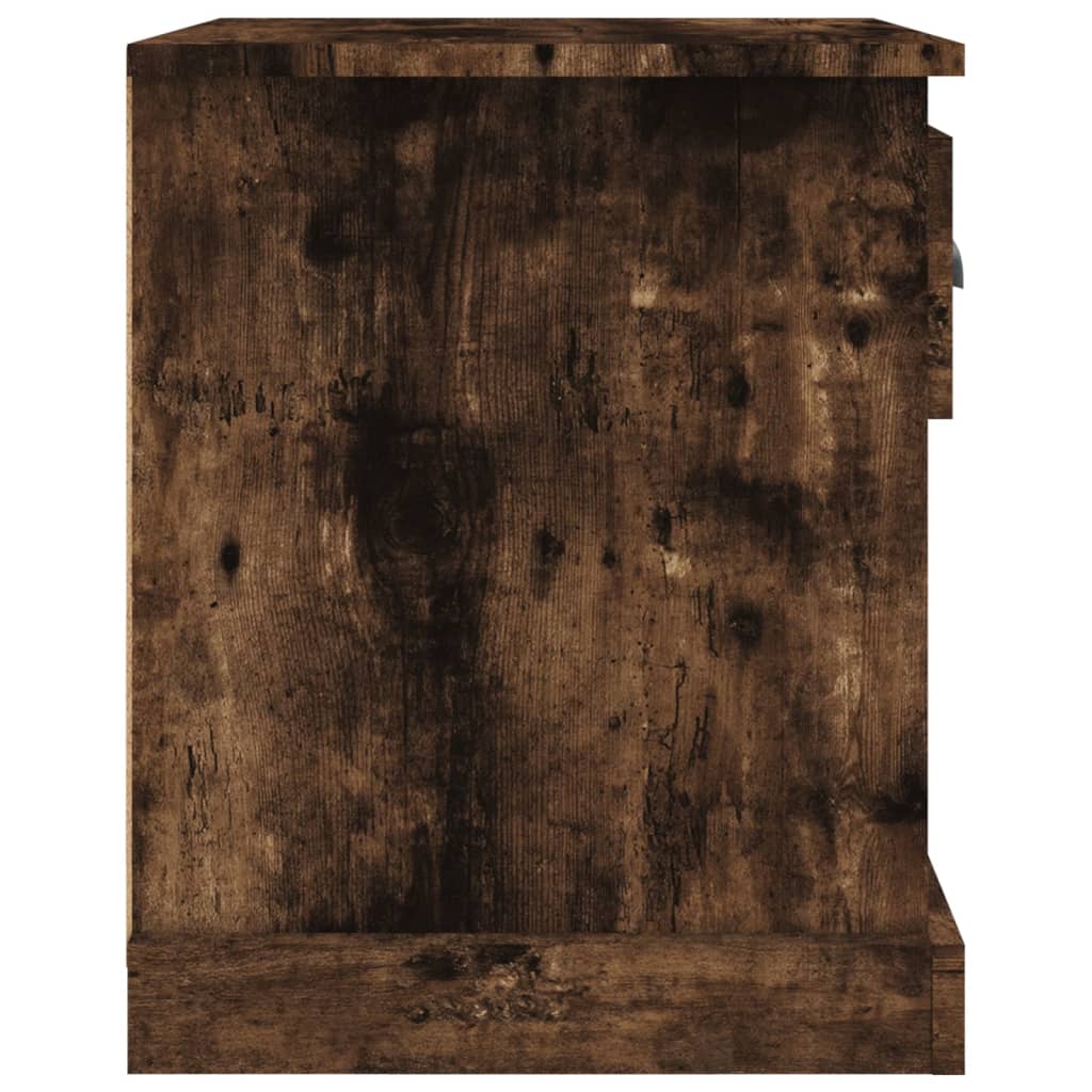 vidaXL Κομοδίνα 2 τεμ. Καπνιστή Δρυς 39x39x47,5 εκ. Επεξεργασμένο Ξύλο