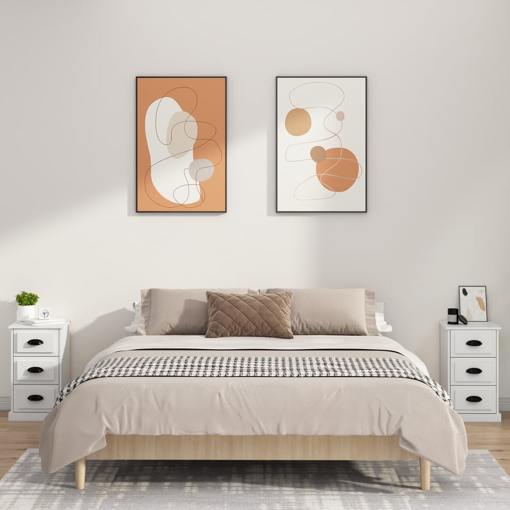 vidaXL Κομοδίνο Λευκό 39 x 39 x 67 εκ. από Επεξεργασμένο Ξύλο