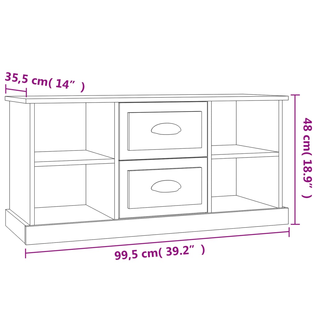 vidaXL Έπιπλο Τηλεόρασης Γκρι Σκυρ. 99,5x35,5x48 εκ. Επεξ. Ξύλο