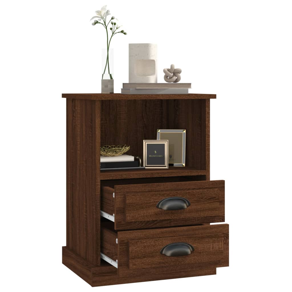 vidaXL Κομοδίνα 2 τεμ. Καφέ Δρυς 43x36x60 εκ.