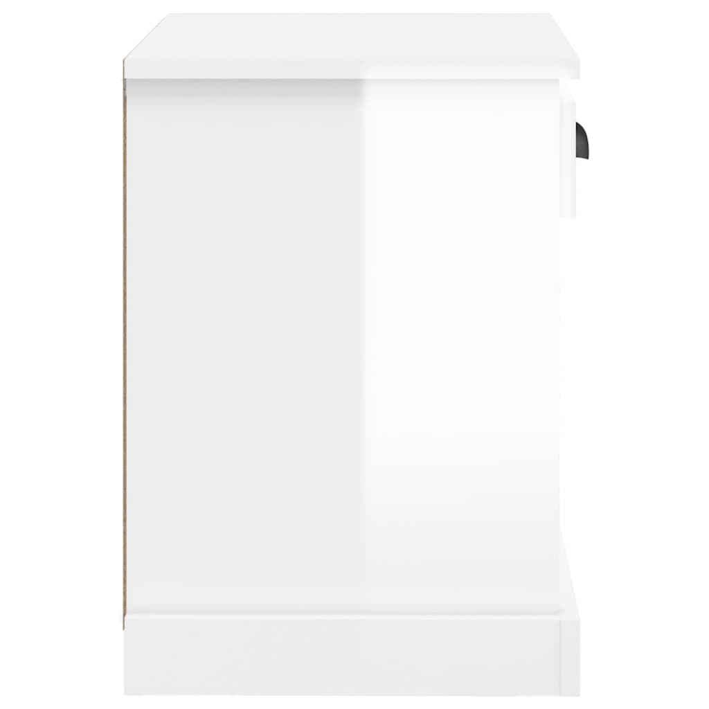 vidaXL Κομοδίνο Γυαλιστερό Λευκό 43 x 36 x 50 εκ.