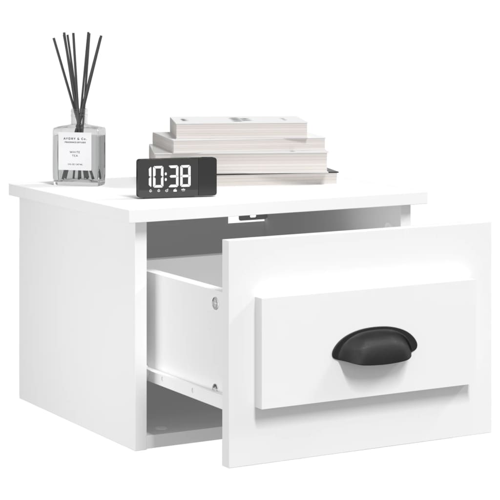 vidaXL Κομοδίνο Επιτοίχιο Λευκό 41,5 x 36 x 28 εκ.