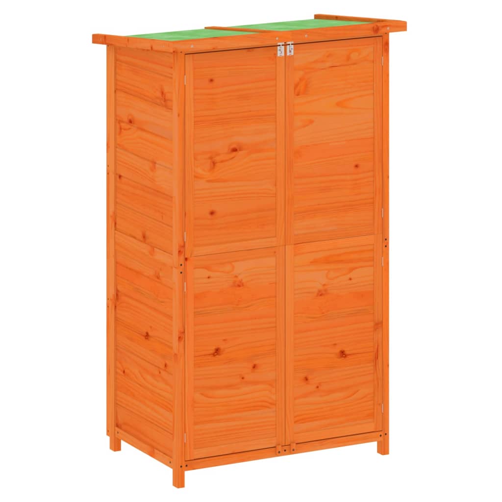 vidaXL Αποθήκη Εργαλείων Κήπου Καφέ 83x57x140 εκ. Μασίφ Ξύλο Πεύκου