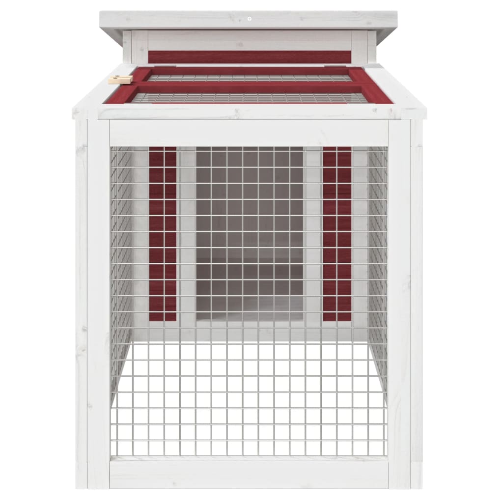 vidaXL Κλουβί Κουνελιών Μόκα 100,5 x 54 x 55 εκ. από Μασίφ Ξύλο Πεύκου