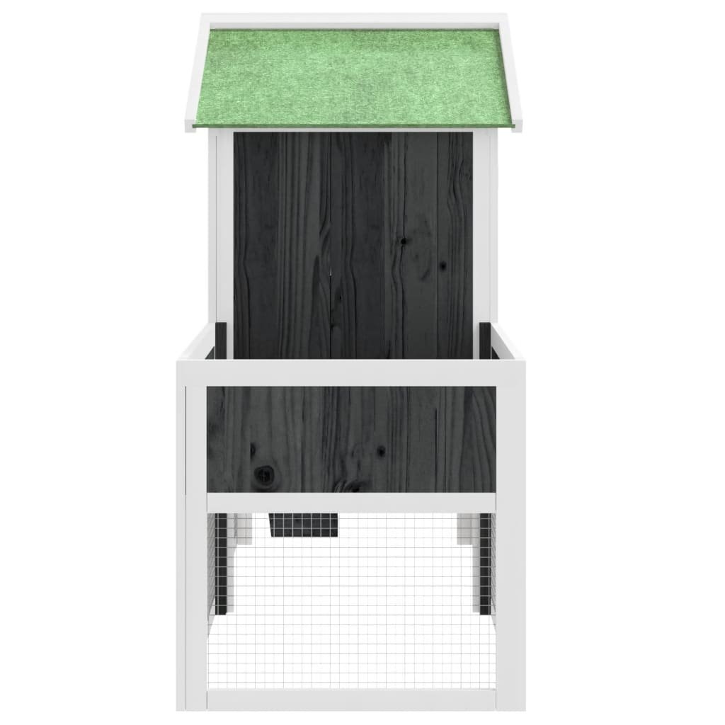 vidaXL Κλουβί Κουνελιών Γκρι 170 x 63 x 113 εκ. Μασίφ Ξύλο Πεύκου