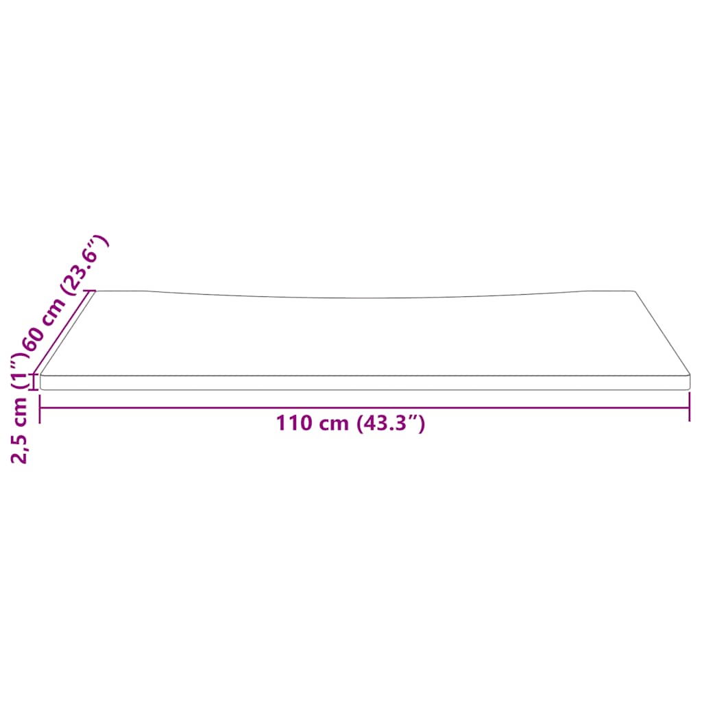 vidaXL Επιφάνεια Γραφείου Λευκή 110x60x2,5 εκ. από Μασίφ Ξύλο Πεύκου