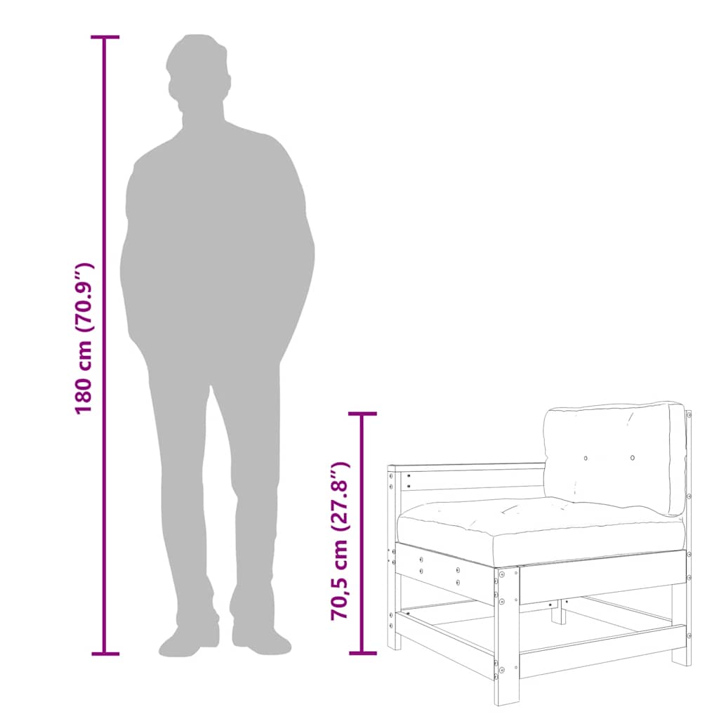 vidaXL Σαλόνι Κήπου Σετ 3 Τεμαχίων με Μαξιλάρια Λευκό από Μασίφ Ξύλο