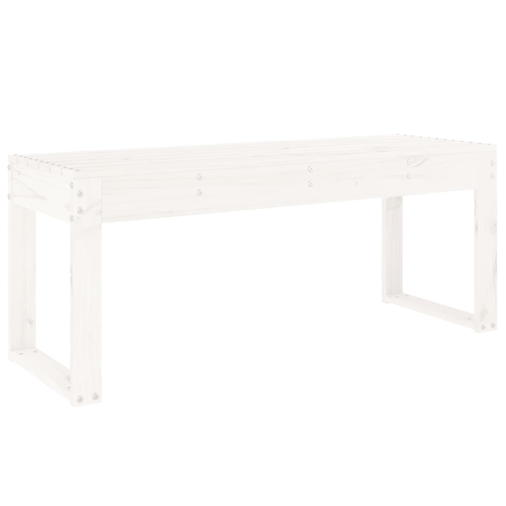 vidaXL Παγκάκι Κήπου Λευκό 110x38x45 εκ. από Μασίφ Ξύλο Πεύκου
