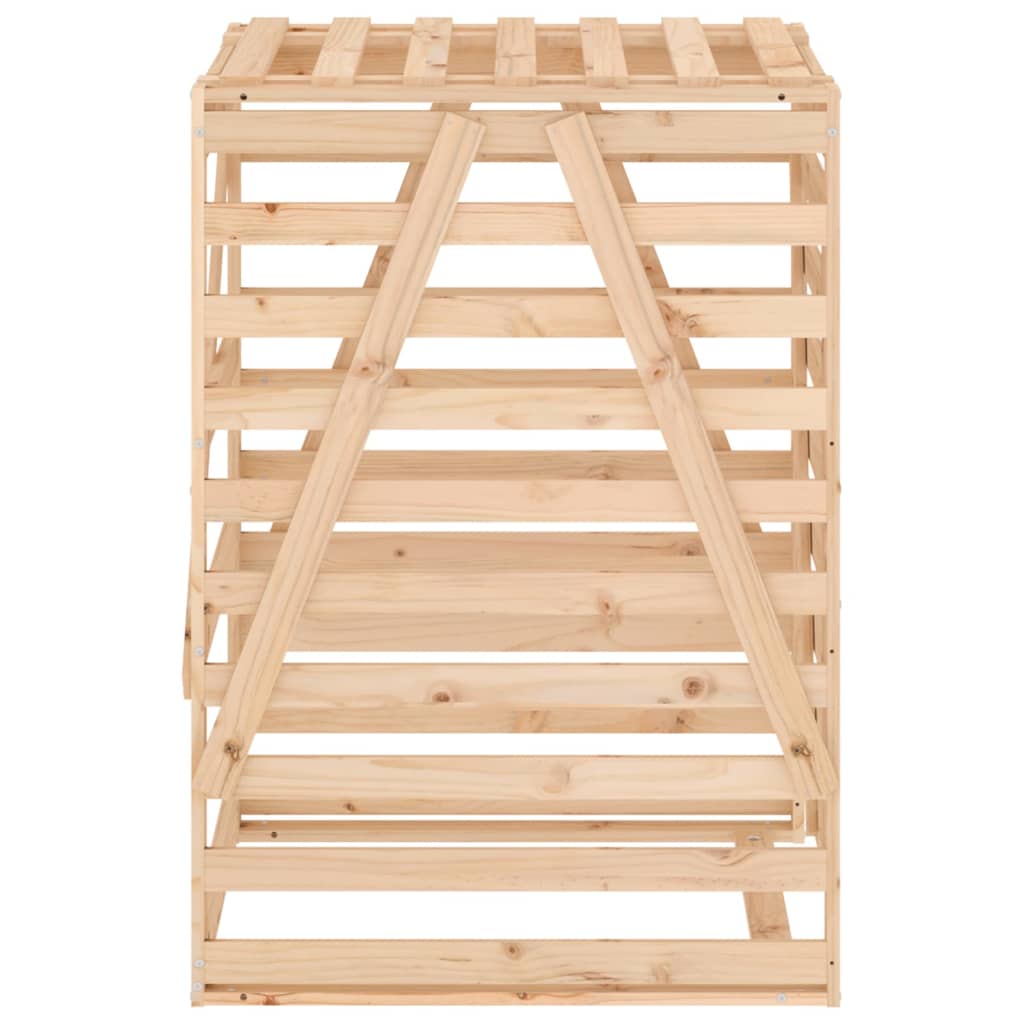 vidaXL Αποθήκευση Τροχήλατου Κάδου 84x90x128,5εκ από Μασίφ Ξύλο Πεύκου
