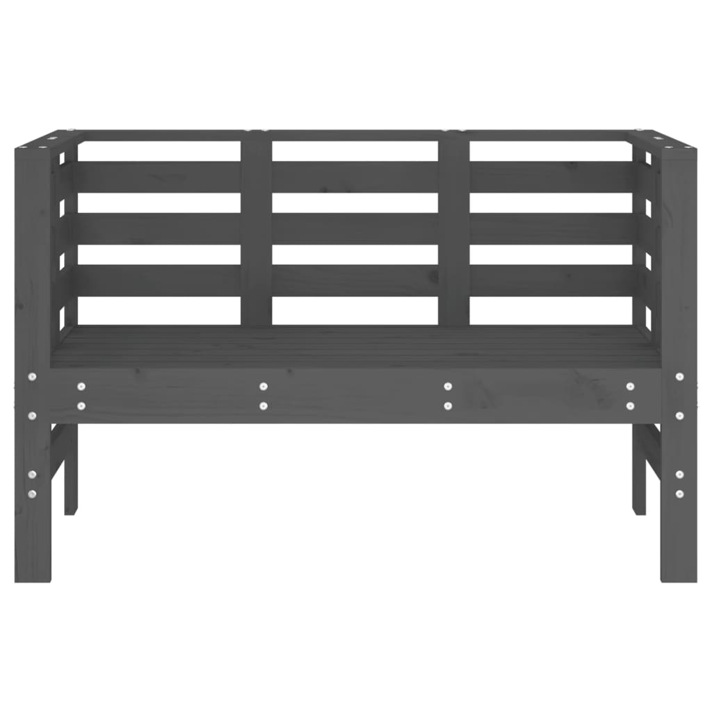 vidaXL Παγκάκι Κήπου Γκρι 111,5 x 53 x 71 εκ. από Μασίφ Ξύλο Πεύκου