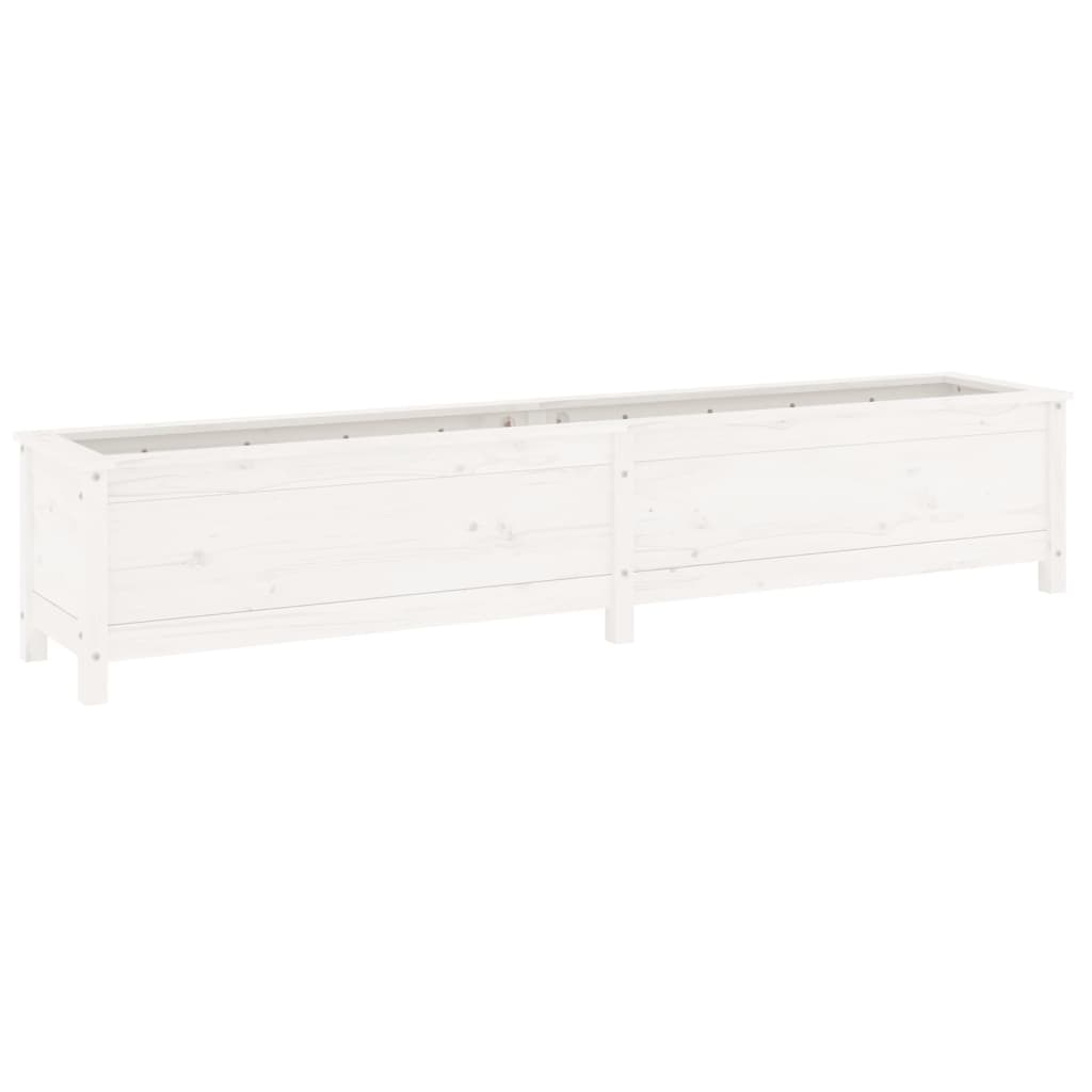 vidaXL Ζαρντινιέρα Υπερυψωμένη Λευκή 199,5x40x39 εκ. Μασίφ Ξύλο Πεύκου