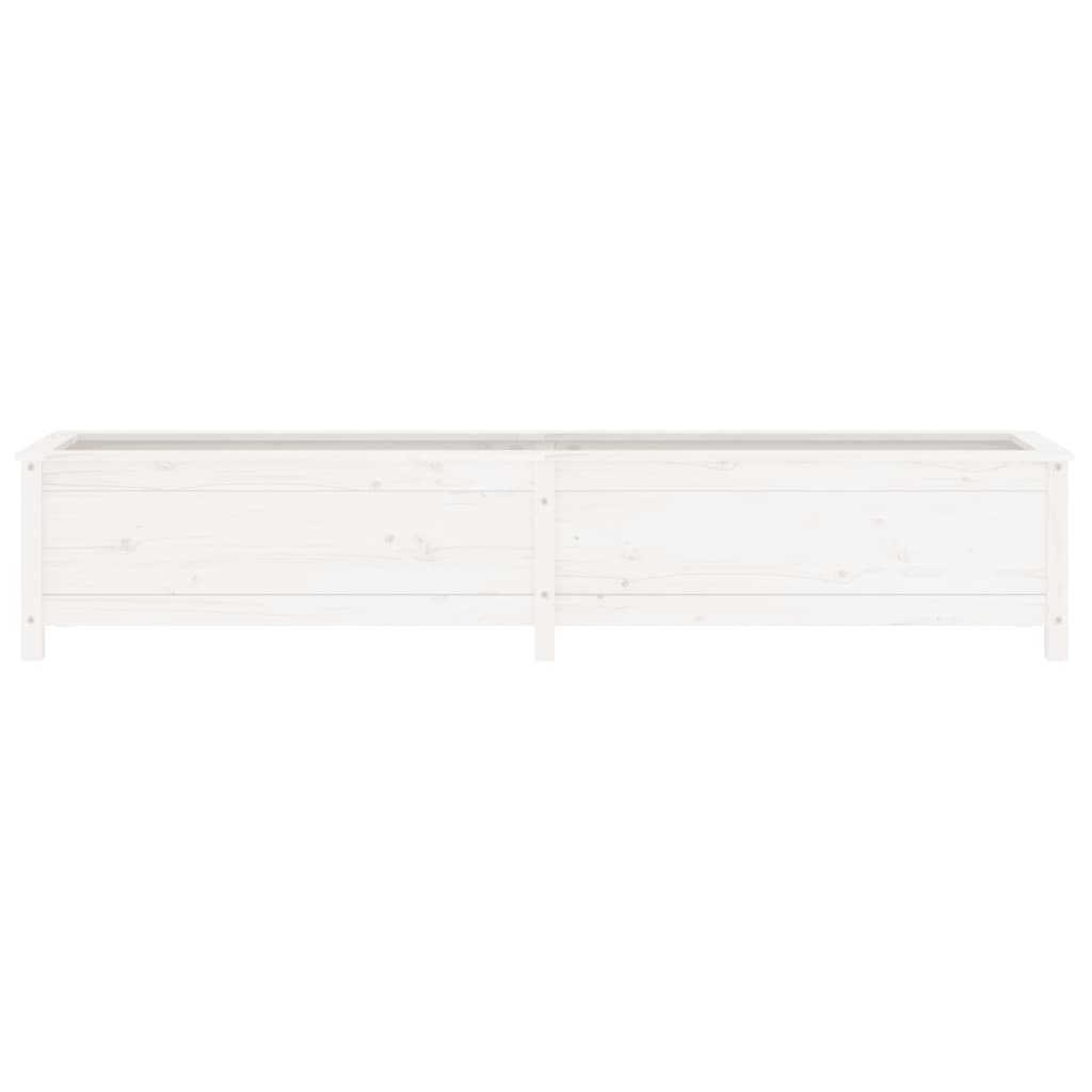 vidaXL Ζαρντινιέρα Υπερυψωμένη Λευκή 199,5x40x39 εκ. Μασίφ Ξύλο Πεύκου