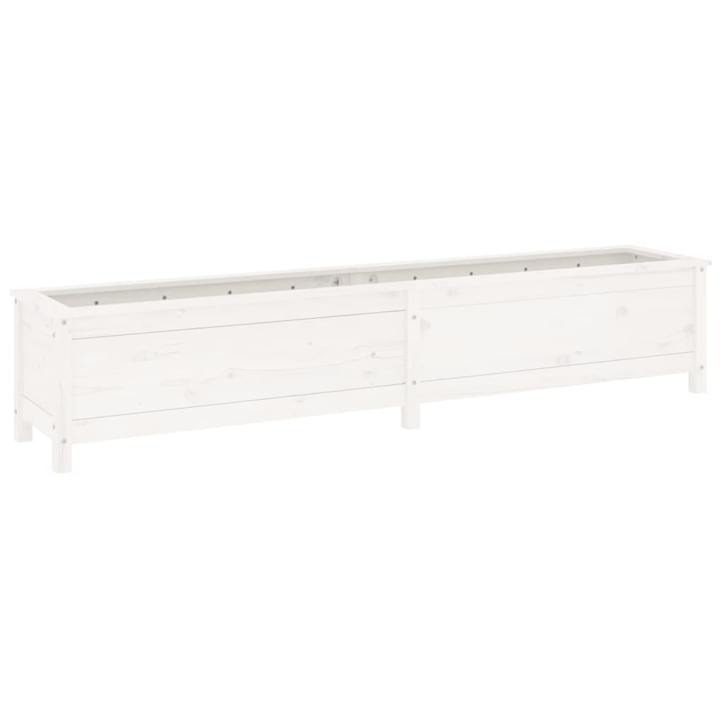 vidaXL Ζαρντινιέρα Υπερυψωμένη Λευκή 199,5x40x39 εκ. Μασίφ Ξύλο Πεύκου