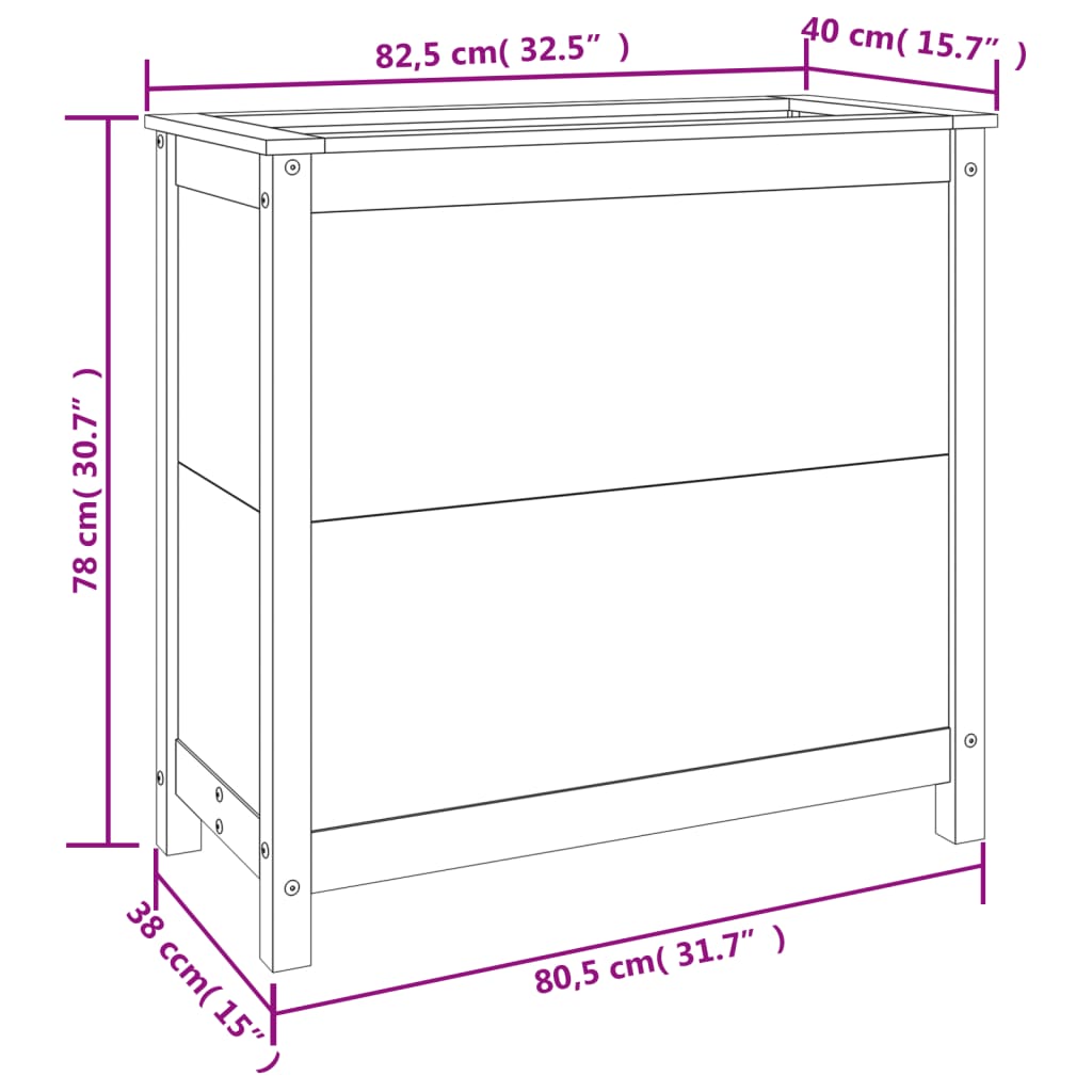 vidaXL Ζαρντινιέρα 82,5 x 40 x 78 εκ. από Μασίφ Ξύλο Ψευδοτσούγκας