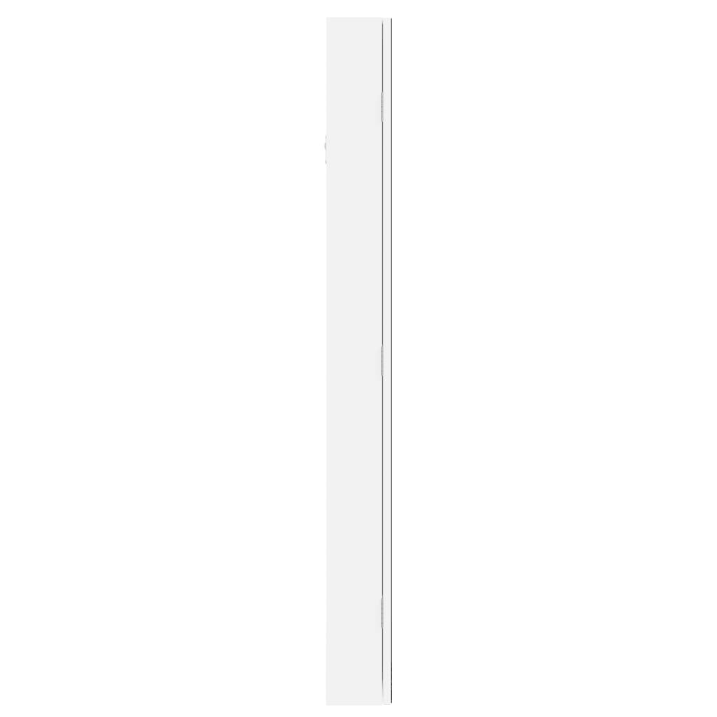 vidaXL Έπιπλο Κοσμημάτων με Καθρέφτη/LED Φώτα Επιτοίχιο Λευκό