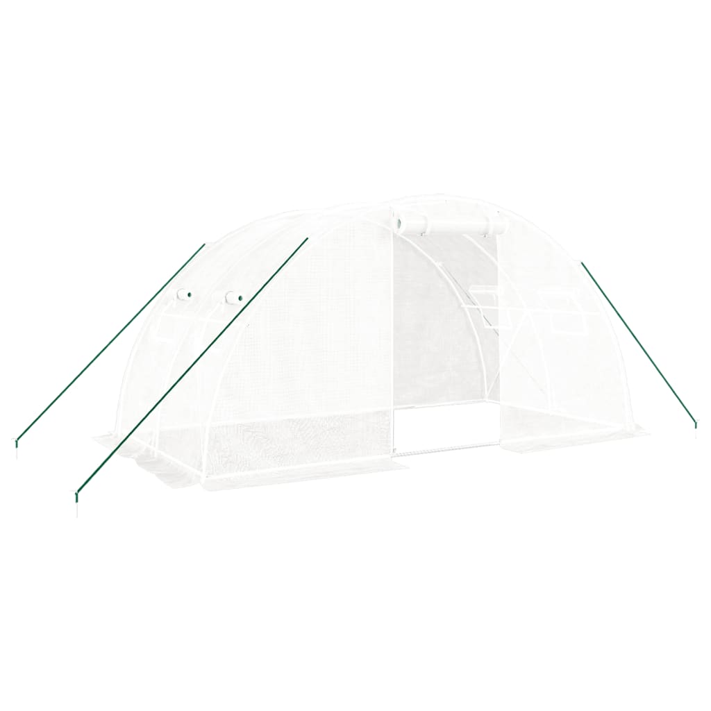 vidaXL Θερμοκήπιο με Ατσάλινο Πλαίσιο Λευκό 8 μ² 4 x 2 x 2 μ.