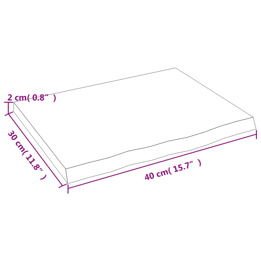 vidaXL Ράφι Τοίχου 40 x 30 x 2 εκ. από Ακατέργαστο Μασίφ Ξύλο Δρυός