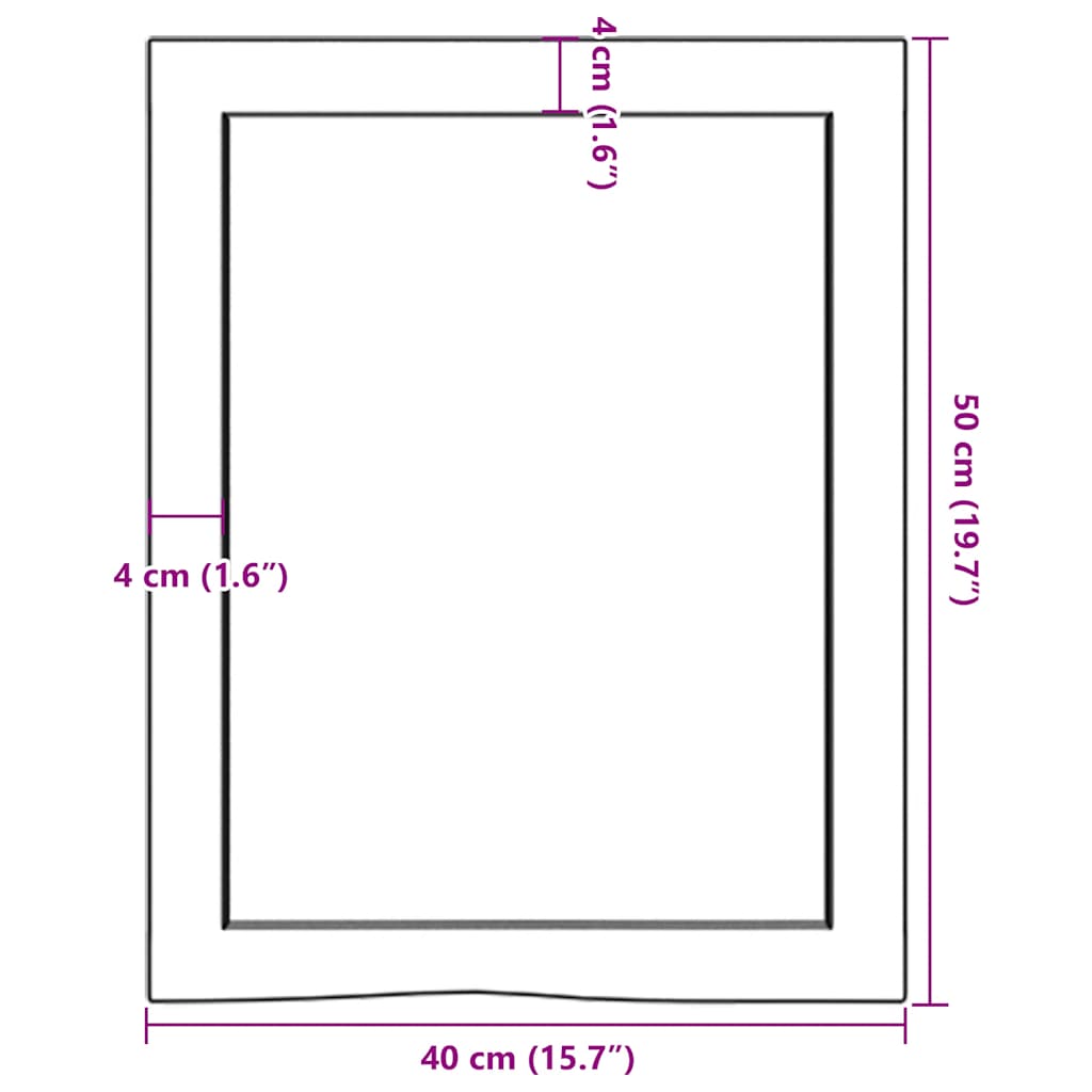 vidaXL Ράφι Τοίχου 40x50x(2-4) εκ. από Ακατέργαστο Μασίφ Ξύλο Δρυός