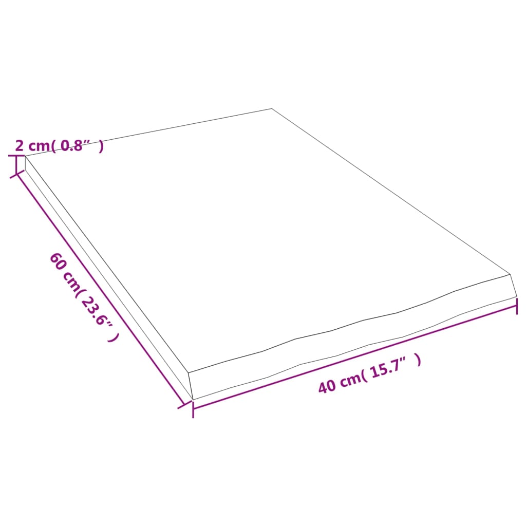 vidaXL Ράφι Τοίχου 40 x 60 x 2 εκ. από Ακατέργαστο Μασίφ Ξύλο Δρυός