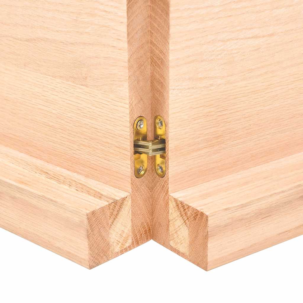 vidaXL Ράφι Τοίχου 220x50x(2-6) εκ. από Ακατέργαστο Μασίφ Ξύλο Δρυός