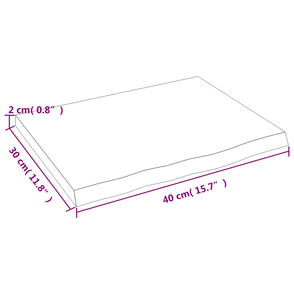 vidaXL Ράφι Τοίχου Ανοιχτό Καφέ 40x30x2 εκ. Επεξεργ. Μασίφ Ξύλο Δρυός