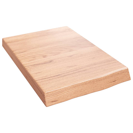 vidaXL Ράφι Τοίχου Ανοιχτό Καφέ 40x60x(2-6)εκ. Επεξ. Μασίφ Ξύλο Δρυός