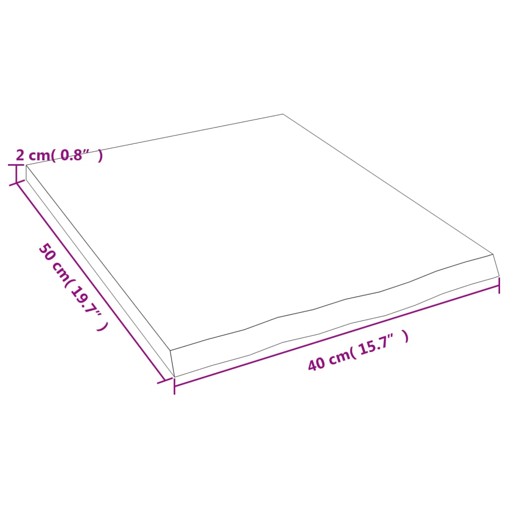 vidaXL Ράφι Τοίχου Σκούρο Καφέ 40x50x2 εκ. Επεξεργ. Μασίφ Ξύλο Δρυός