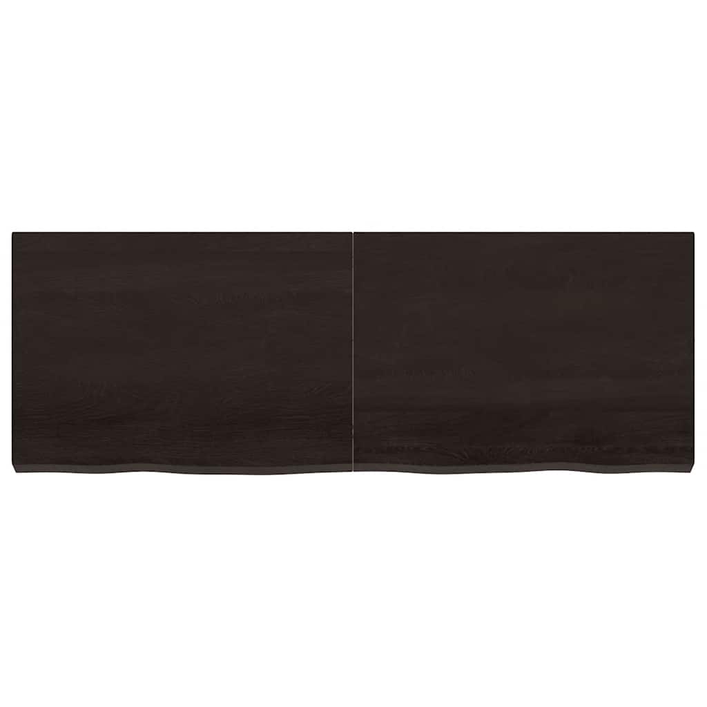 vidaXL Ράφι Τοίχου Σκούρο Καφέ 140x50x(2-6) εκ. Επεξ. Μασίφ Ξύλο Δρυός