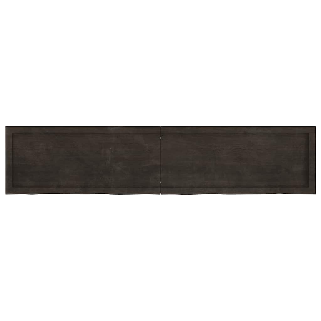 vidaXL Ράφι Τοίχου Σκούρο Καφέ 180x40x(2-4) εκ. Επεξ. Μασίφ Ξύλο Δρυός