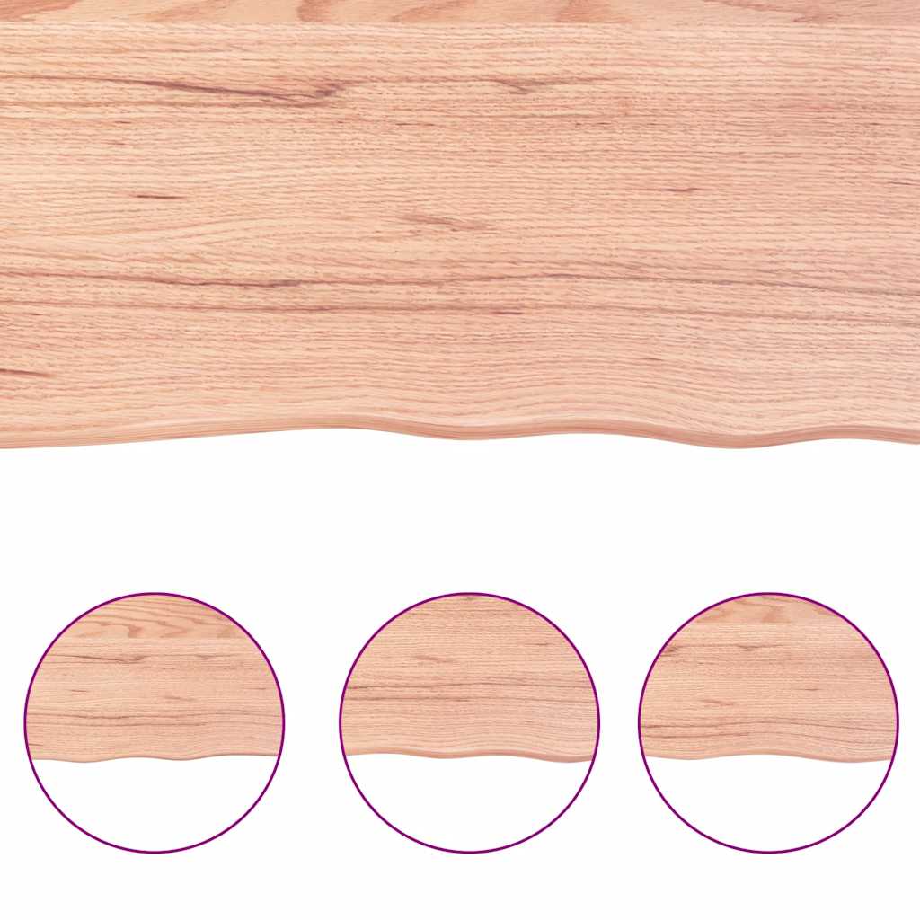 vidaXL Επιφ Τραπεζιού Αν Καφέ 140x50x(2-4)εκ.Ακατέργ. Μασίφ Ξύλο Δρυός