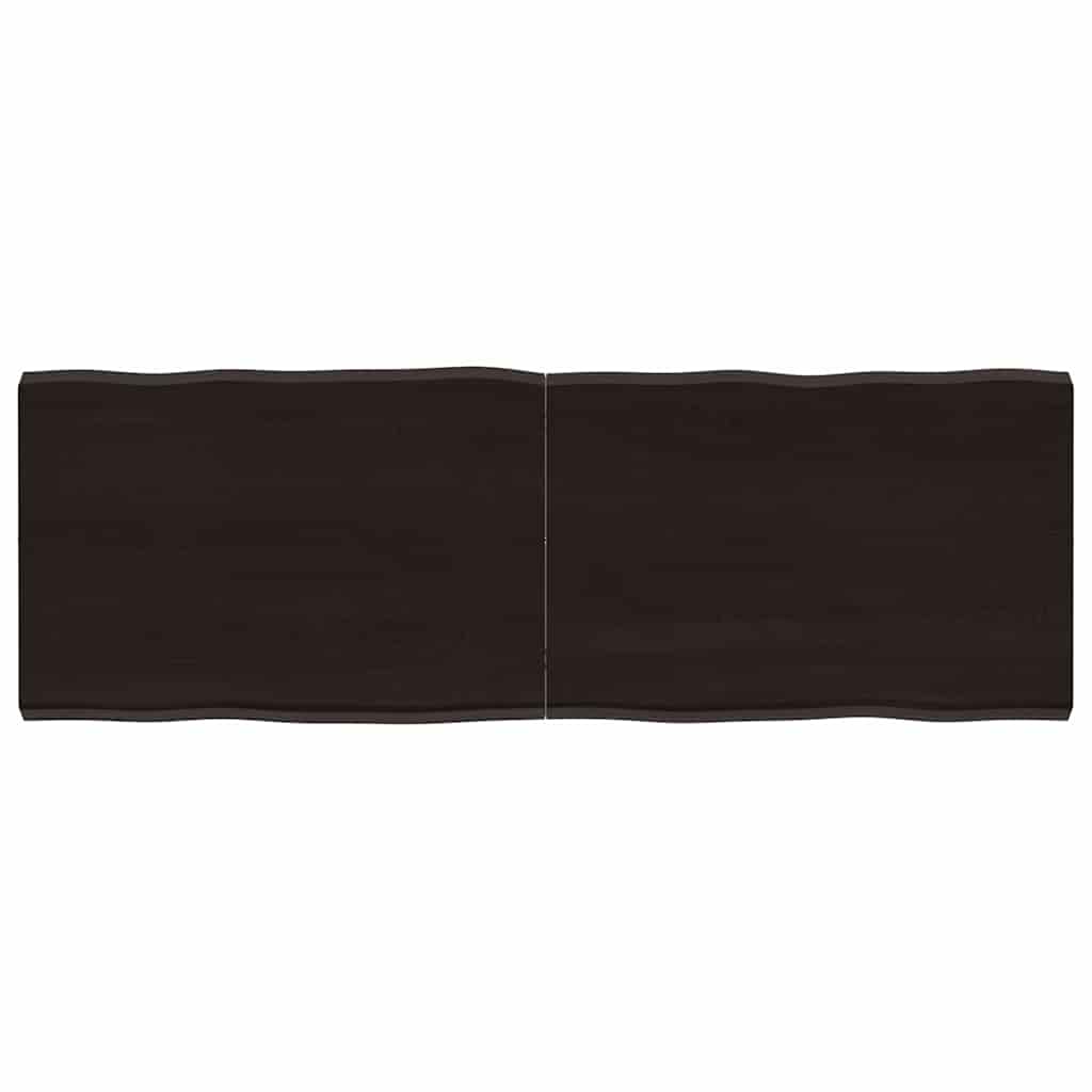 vidaXL Επιφ Τραπεζιού Αν Καφέ 120x40x(2-4)εκ.Ακατέργ. Μασίφ Ξύλο Δρυός